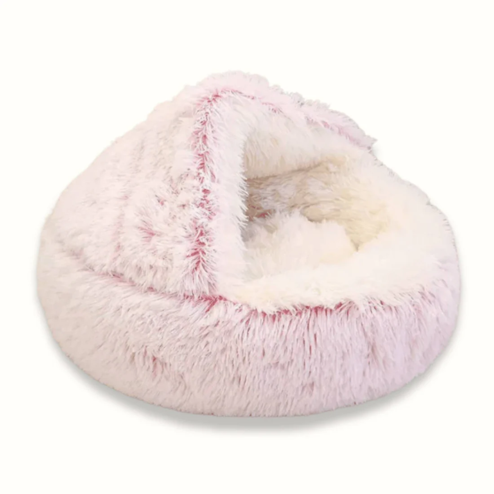 Calming Dog & Cat Bed Cave with Support – Cozy Pet Basket