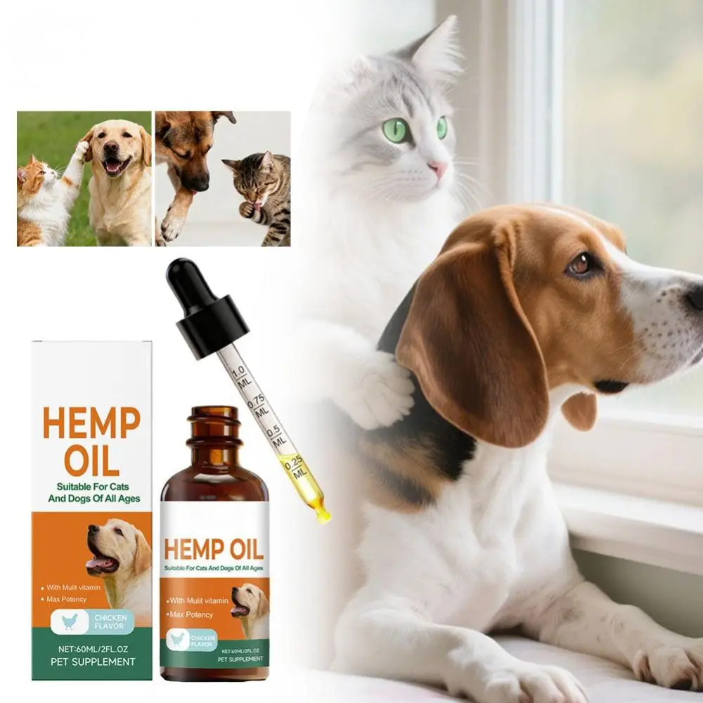 Hemp Seed Oil Drops for Cats and Dogs | Hair and Joint Care