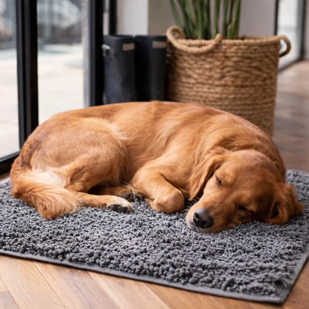 Dog Door Mat for Muddy Paws – Super Absorbent Non-Slip Pet Mat