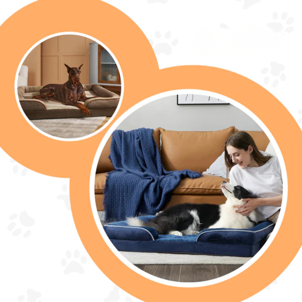 Dog Sofa Bed with Washable Cover & Supportive Foam