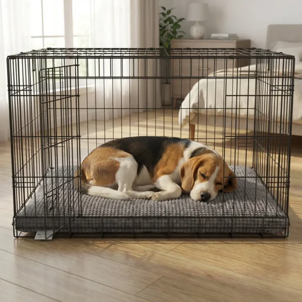 Memory Foam Dog Crate Bed – Washable Puppy & Dog Bed Mat