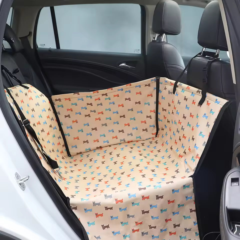 Pet Car Seat Cover Hammock – Rear Seat Protector for Dogs & Cats