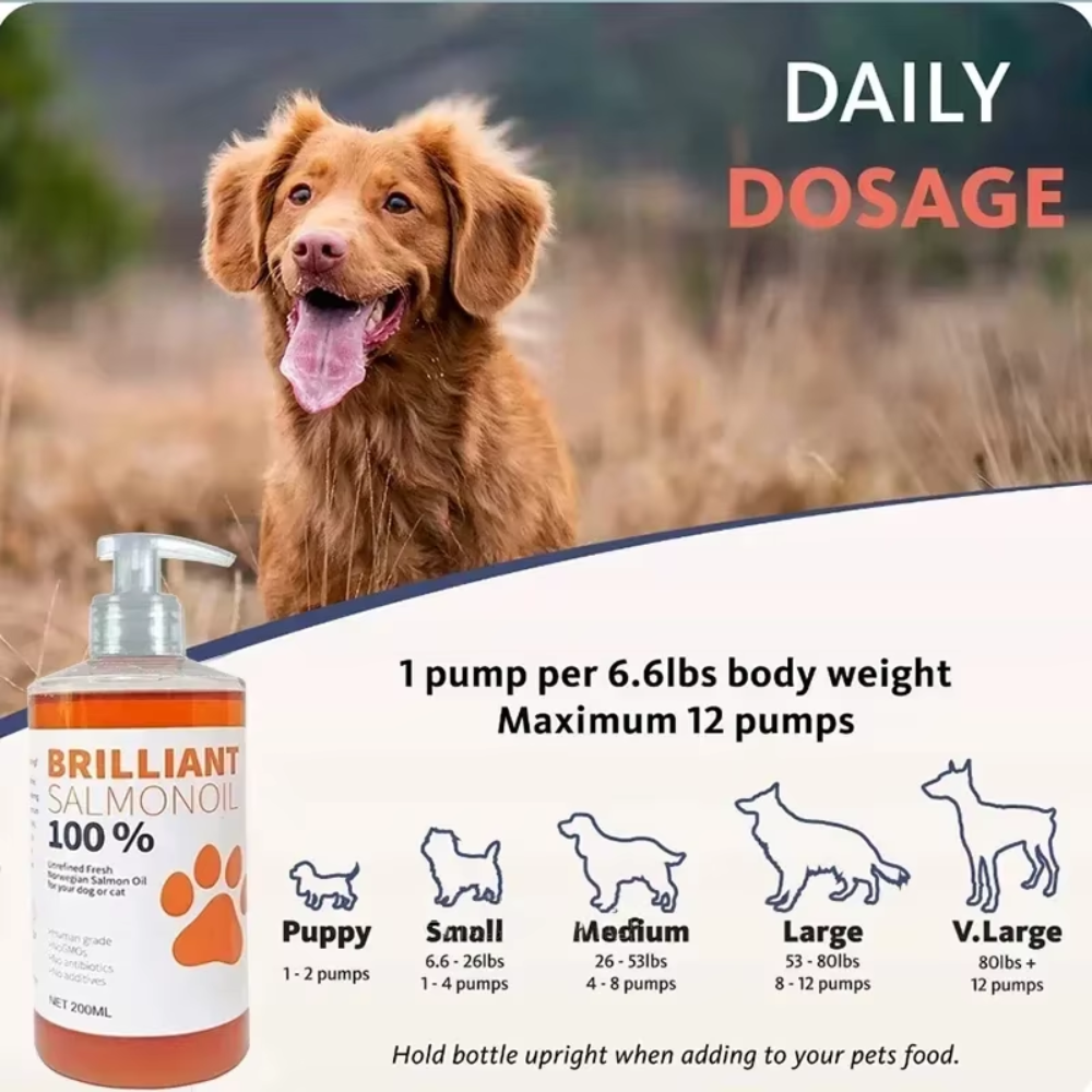 Salmon Oil Supplement for Dogs | Liquid Pet Oil