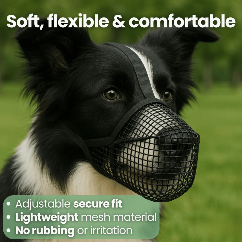 Soft Breathable Mesh Dog Muzzle with Adjustable Comfortable Fit