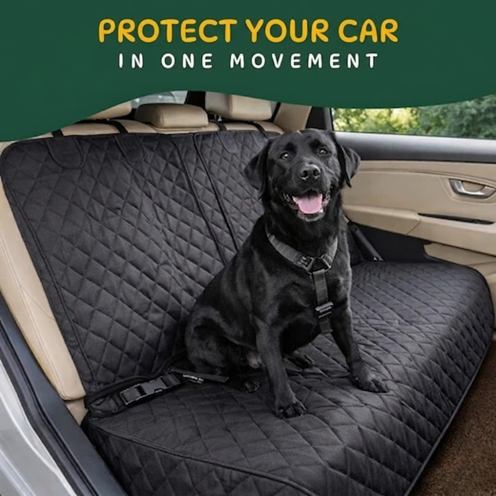 Waterproof Dog Car Seat Cover Back Seat Hammock with Non Slip Base