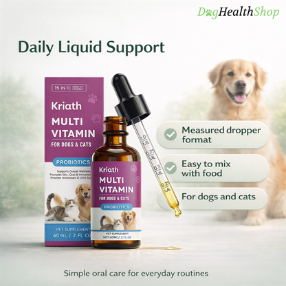 Multivitamin Liquid Drops for Pets | Oral Supplement