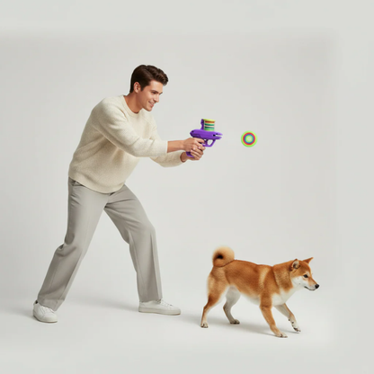 2-in-1 Dog Disc Launcher Toy – Interactive Fetch &amp; Ball Toy