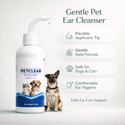 Pet Ear Cleanser Drops for Dogs and Cats | Applicator Tip