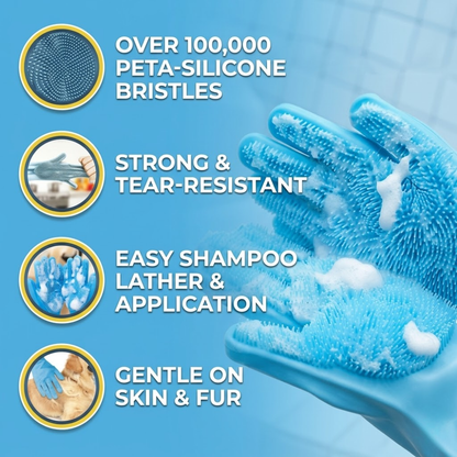 Pet Grooming Gloves – Deshedding &amp; Bathing Gloves for Dogs &amp; Cats