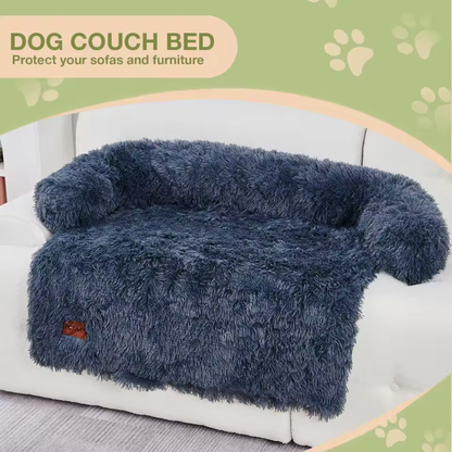 Calming Dog Bed – Fluffy Plush Mat with Removable Washable Cover