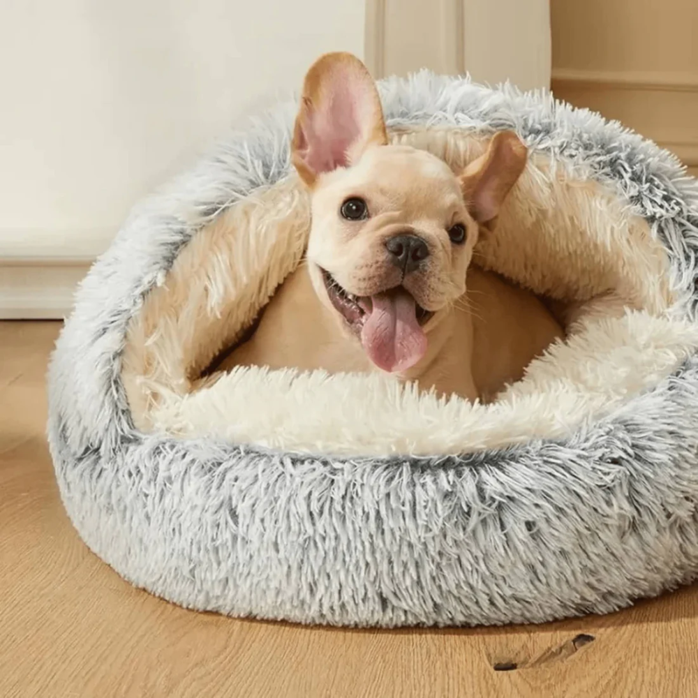 Calming Dog &amp; Cat Bed Cave with Support – Cozy Pet Basket