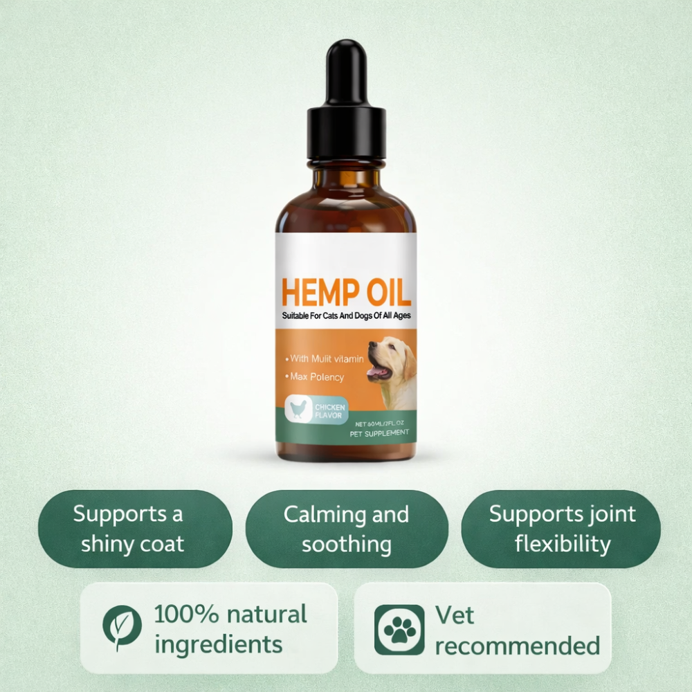 Hemp Seed Oil Drops for Cats and Dogs | Hair and Joint Care