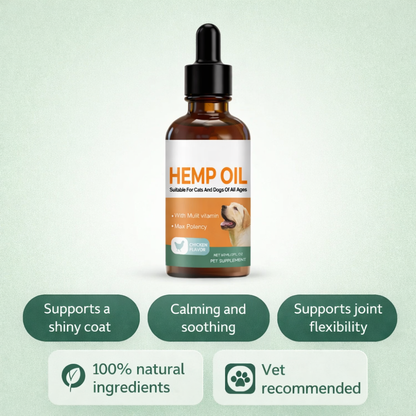 Hemp Seed Oil Drops for Cats and Dogs | Hair and Joint Care