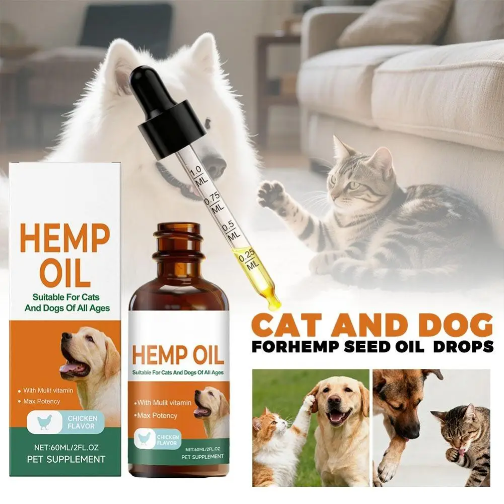 Hemp Seed Oil Drops for Cats and Dogs | Hair and Joint Care