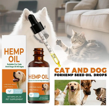 Hemp Seed Oil Drops for Cats and Dogs | Hair and Joint Care
