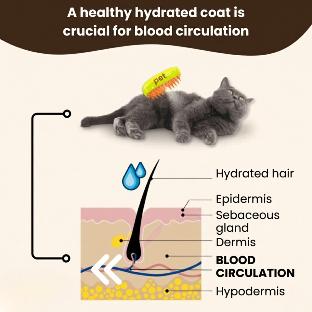 Steami Original – Dog Steam Grooming Brush for Easy Coat Care