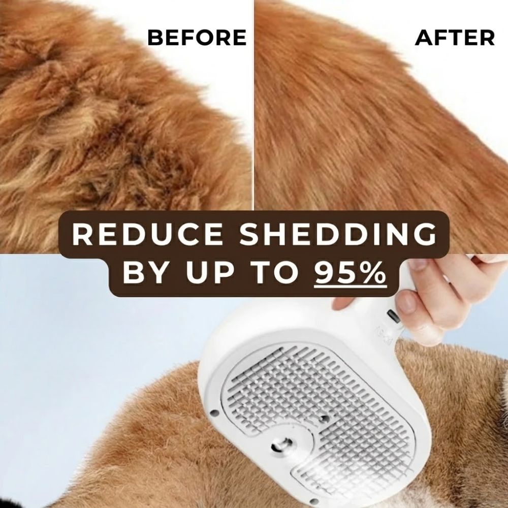 Charm Paws Steami Pro – Dog Steam Grooming Brush for Easy Coat Care