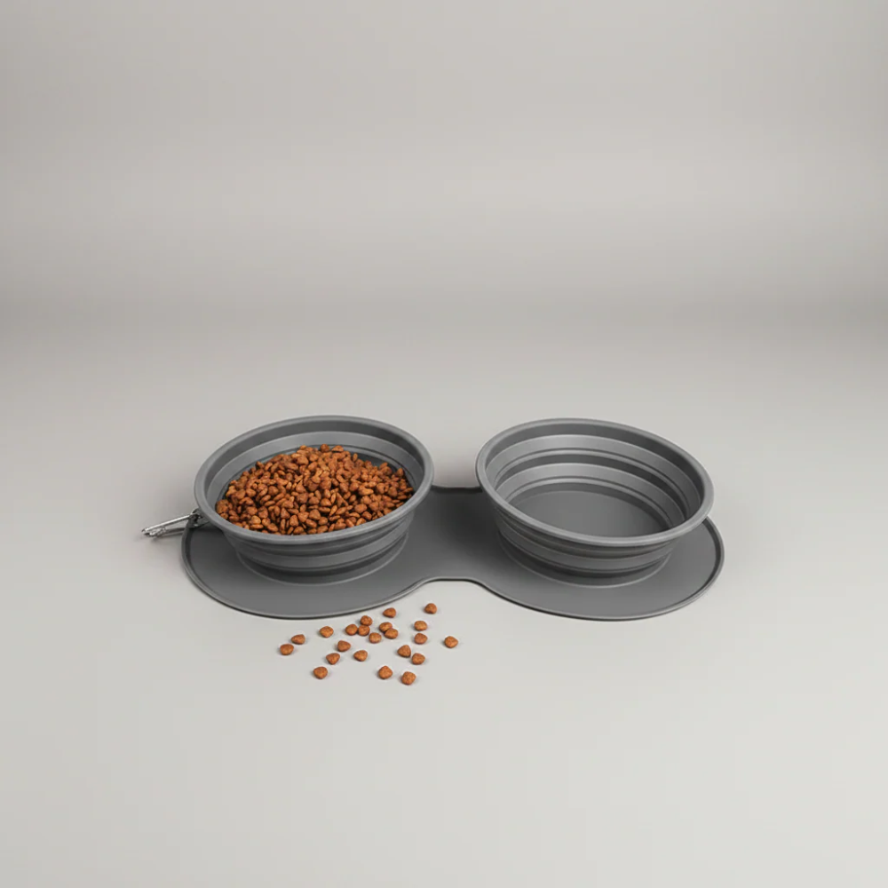 Collapsible Slow Feeder Dog Bowl – 2-in-1 Travel Feeding Bowl