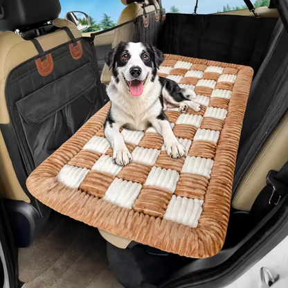 Dog Car Seat Bed – Plush Warm Travel Cushion for Medium Dogs
