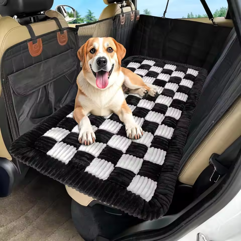 Dog Car Seat Bed – Plush Warm Travel Cushion for Medium Dogs