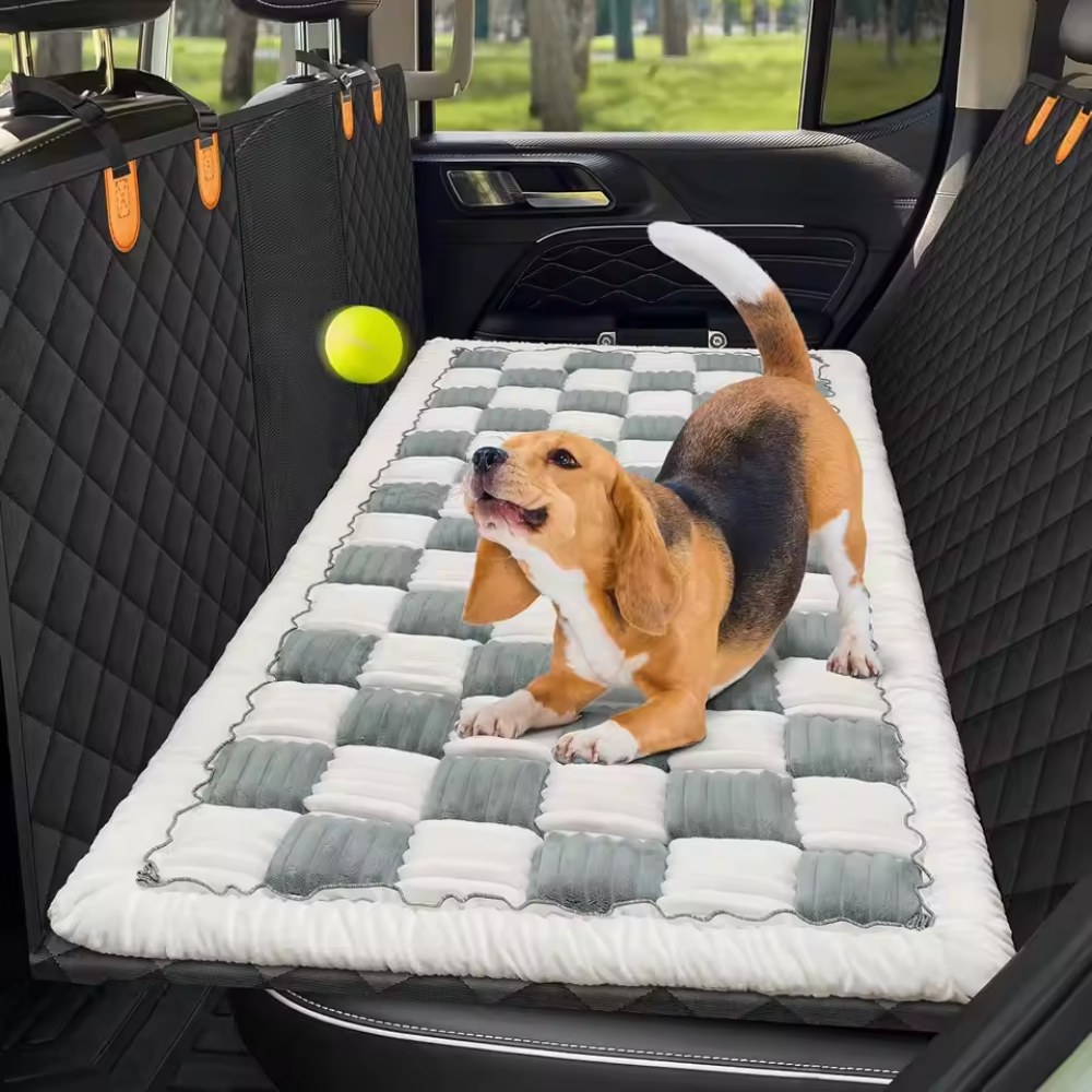 Dog Car Seat Bed – Plush Warm Travel Cushion for Medium Dogs