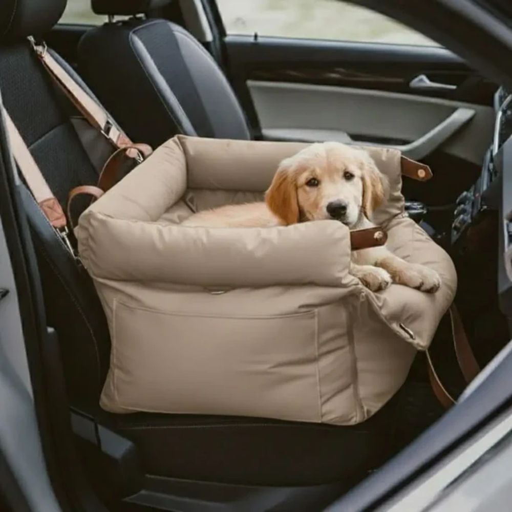 Dog Car Seat Bed – Waterproof Booster Seat with Safety Leash for Small Dogs