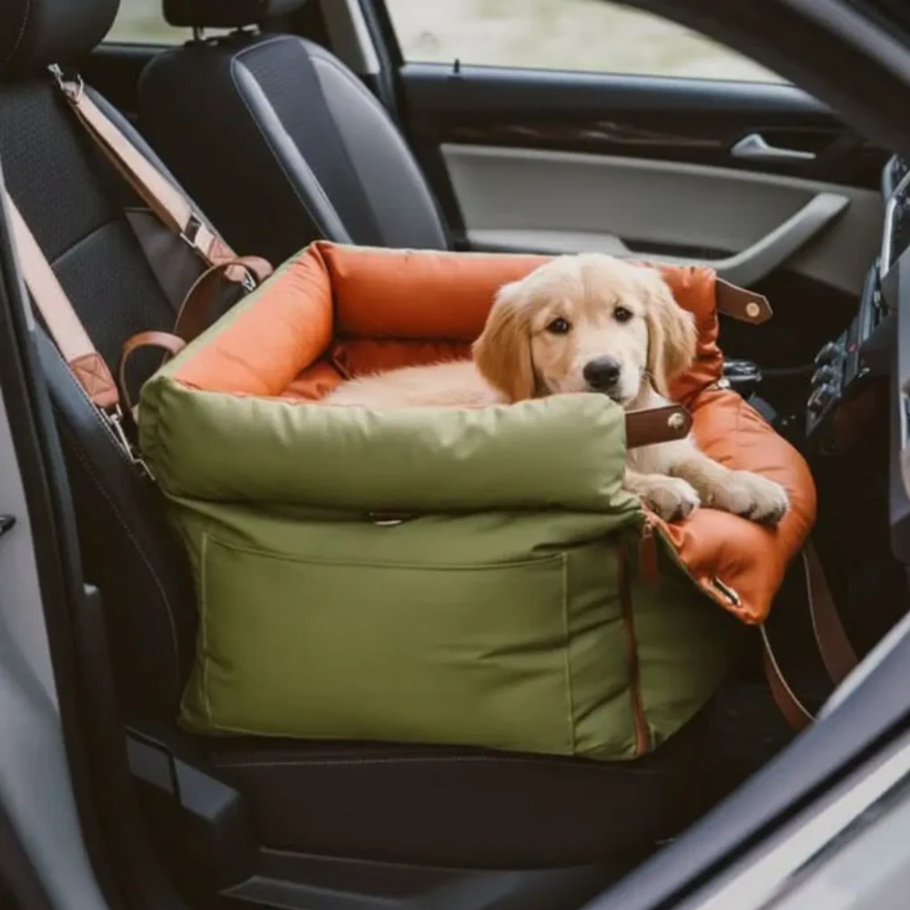 Dog Car Seat Bed – Waterproof Booster Seat with Safety Leash for Small Dogs