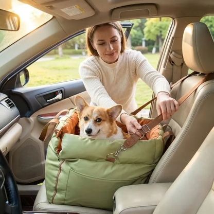 Dog Car Seat Bed – Waterproof Booster Seat with Safety Leash for Small Dogs