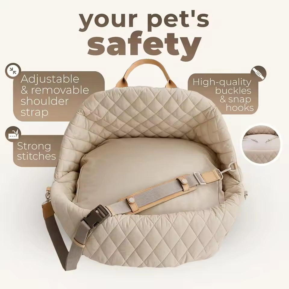 Dog Car Seat for Small Dogs – Washable Travel Carrier &amp; Car Bed