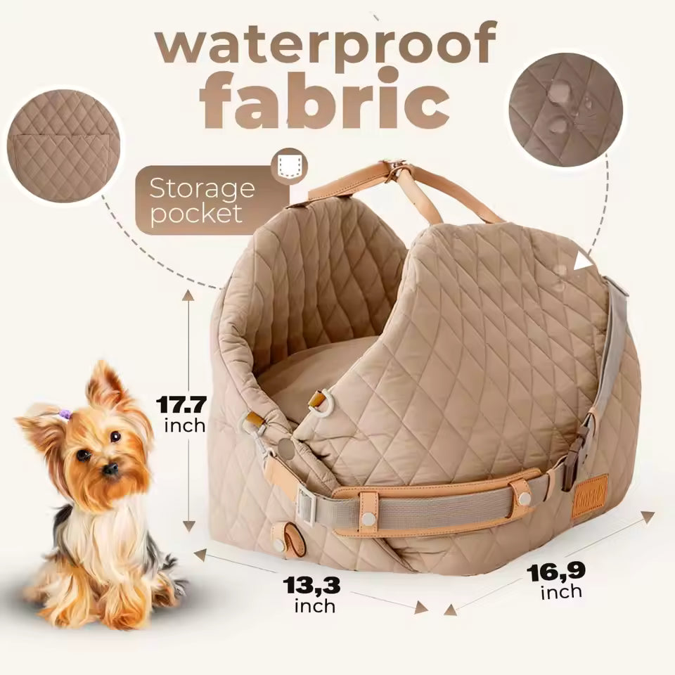 Dog Car Seat for Small Dogs – Washable Travel Carrier &amp; Car Bed