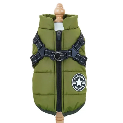 Dog Coat with Integrated Harness Lightweight Adjustable Dog Jacket