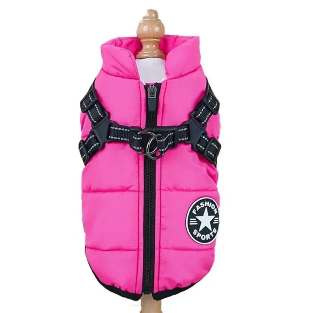 Dog Coat with Integrated Harness Lightweight Adjustable Dog Jacket