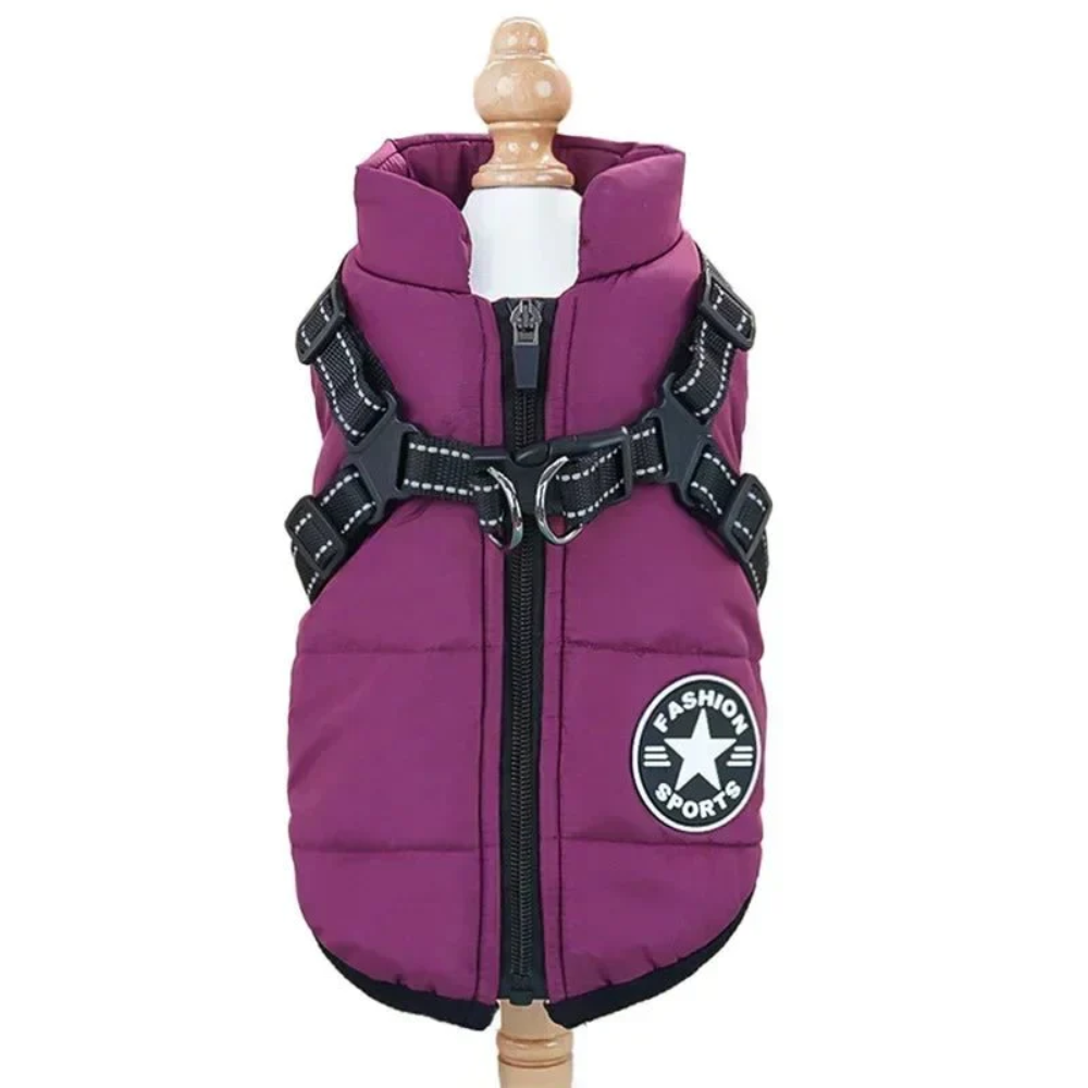 Dog Coat with Integrated Harness Lightweight Adjustable Dog Jacket