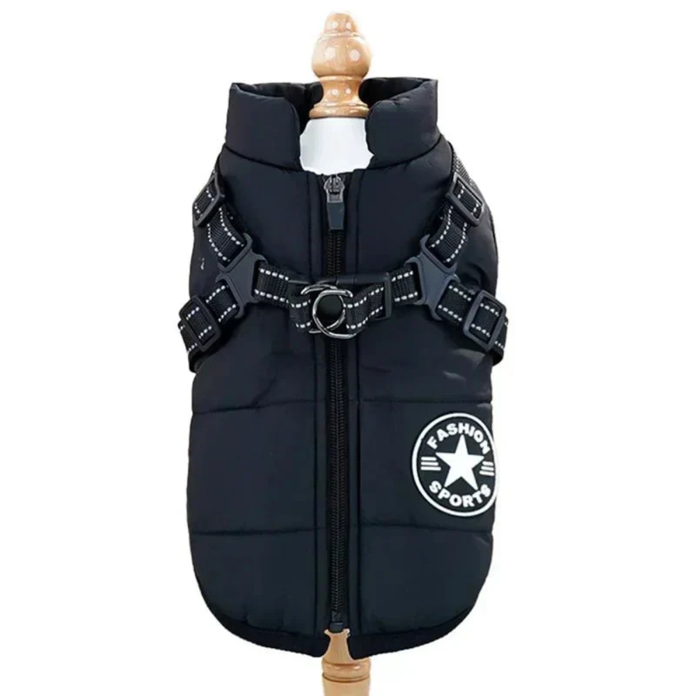 Dog Coat with Integrated Harness Lightweight Adjustable Dog Jacket