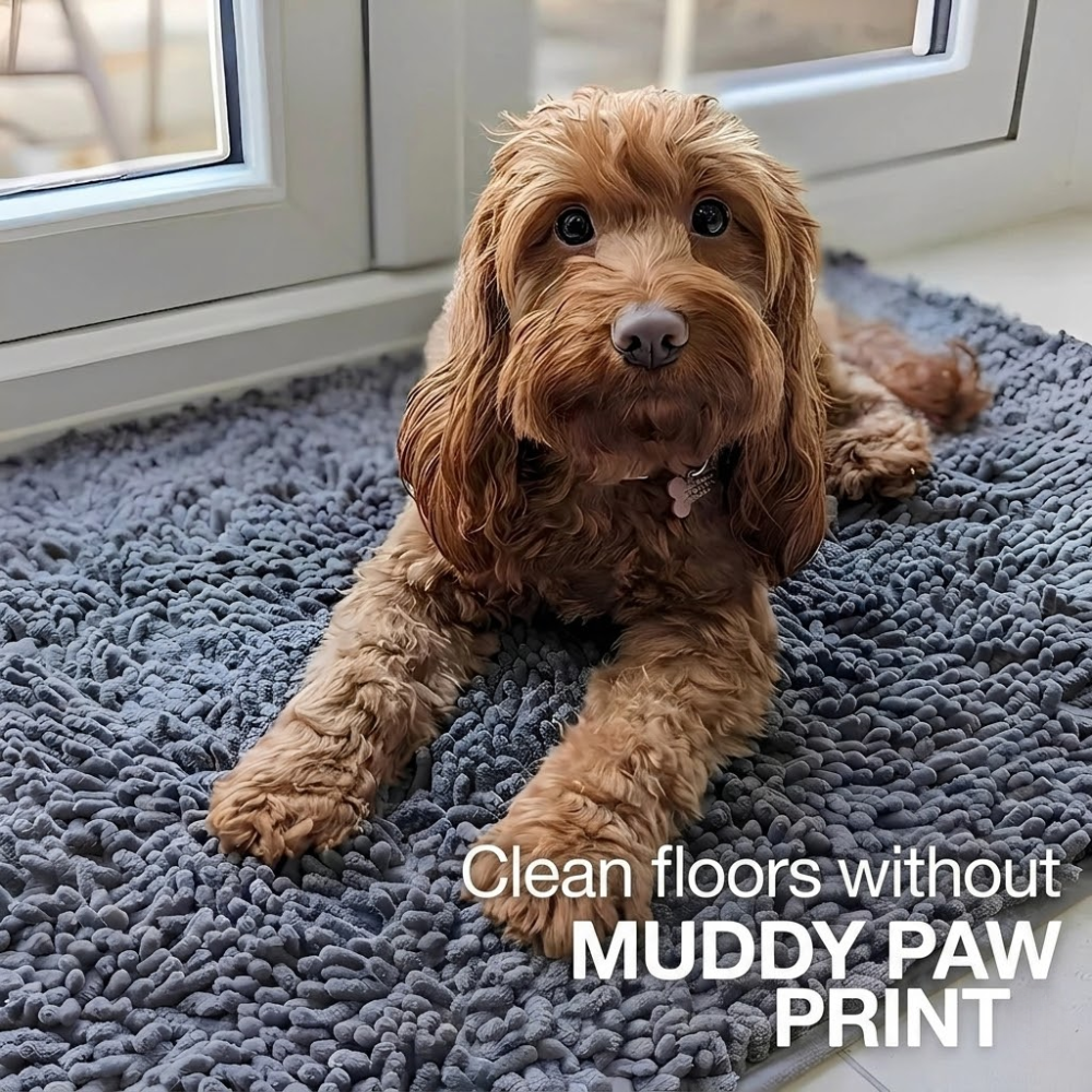 Dog Door Mat for Muddy Paws – Super Absorbent Non-Slip Pet Mat