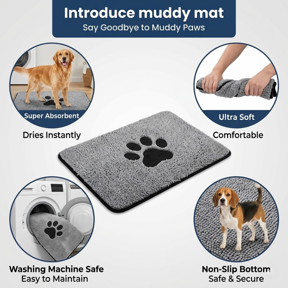 Dog Grooming Bath Gloves – Dual-Sided Deshedding Wash Mitt