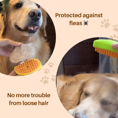 Dog Steam Grooming Brush for Shedding &amp; Detangling – Pet Hair Removal Tool