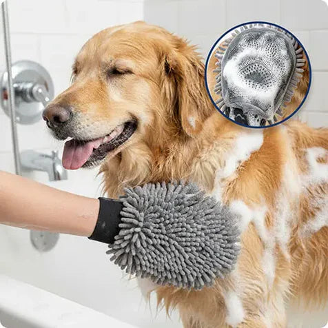 Dog Grooming Bath Gloves – Dual-Sided Deshedding Wash Mitt