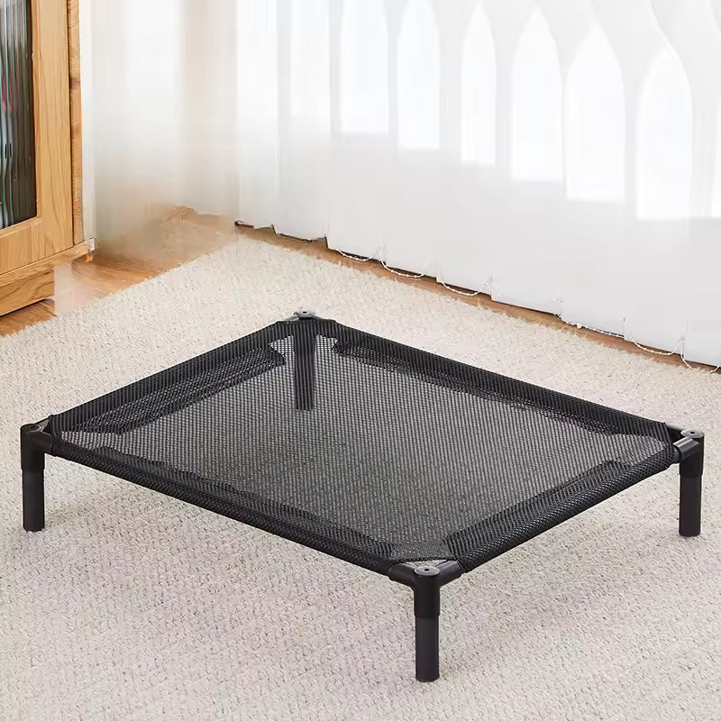 Elevated Dog Bed – Folding Portable Pet Camping Bed with Washable Cover