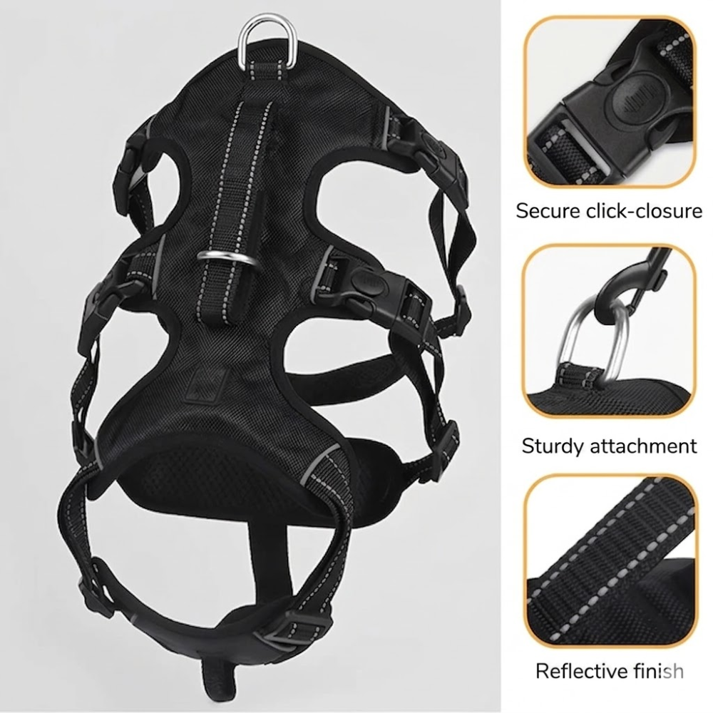 Escape Resistant Dog Harness with Handle &amp; Adjustable Straps – Harness Pro