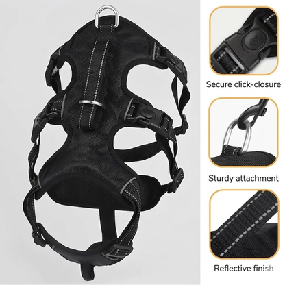 Escape Resistant Dog Harness with Handle &amp; Adjustable Straps – Harness Pro