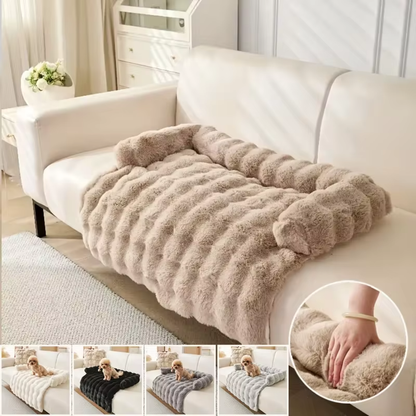 Faux Fur Dog Bed – Soft Plush Calming Pet Mat for Dogs &amp; Cats