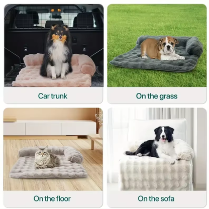 Faux Fur Dog Bed – Soft Plush Calming Pet Mat for Dogs &amp; Cats