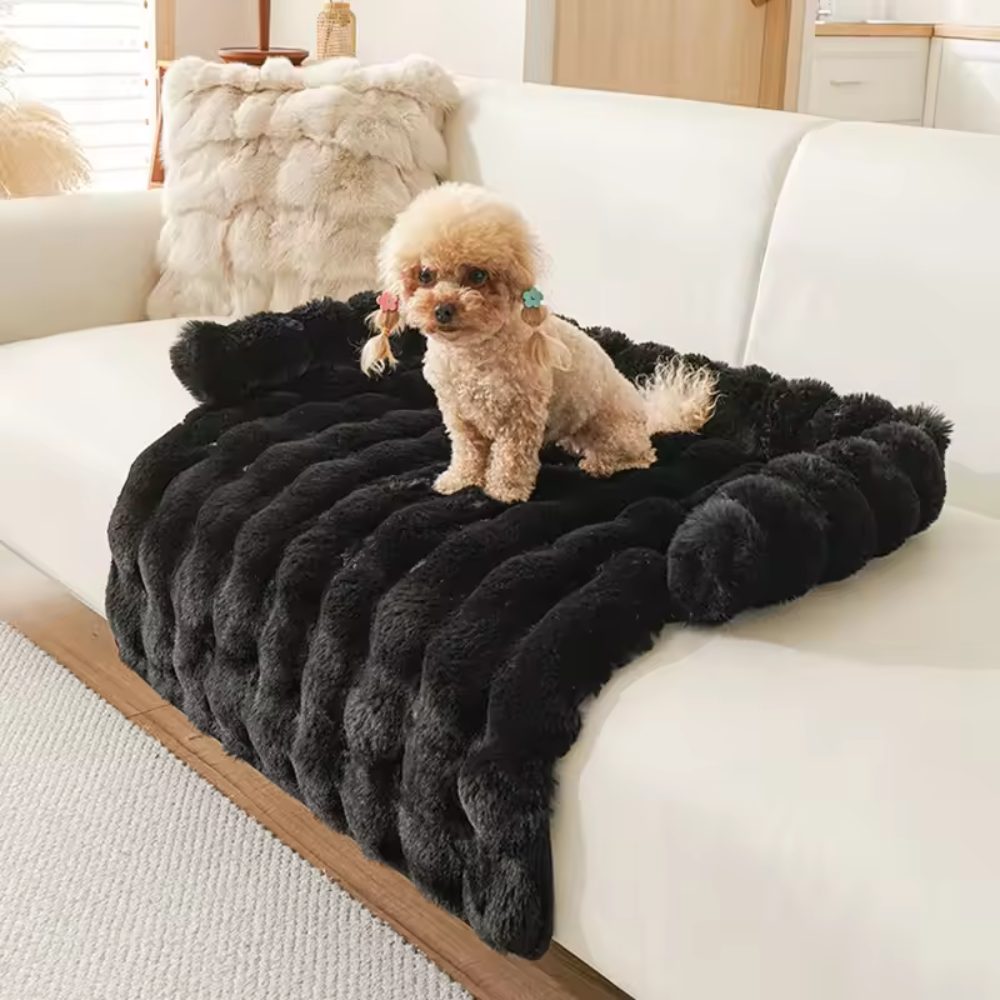 Faux Fur Dog Bed – Soft Plush Calming Pet Mat for Dogs &amp; Cats