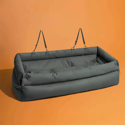 Faux Leather Pet Car Booster Seat – Travel Bed for Small Dogs &amp; Cats