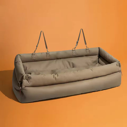 Faux Leather Pet Car Booster Seat – Travel Bed for Small Dogs &amp; Cats