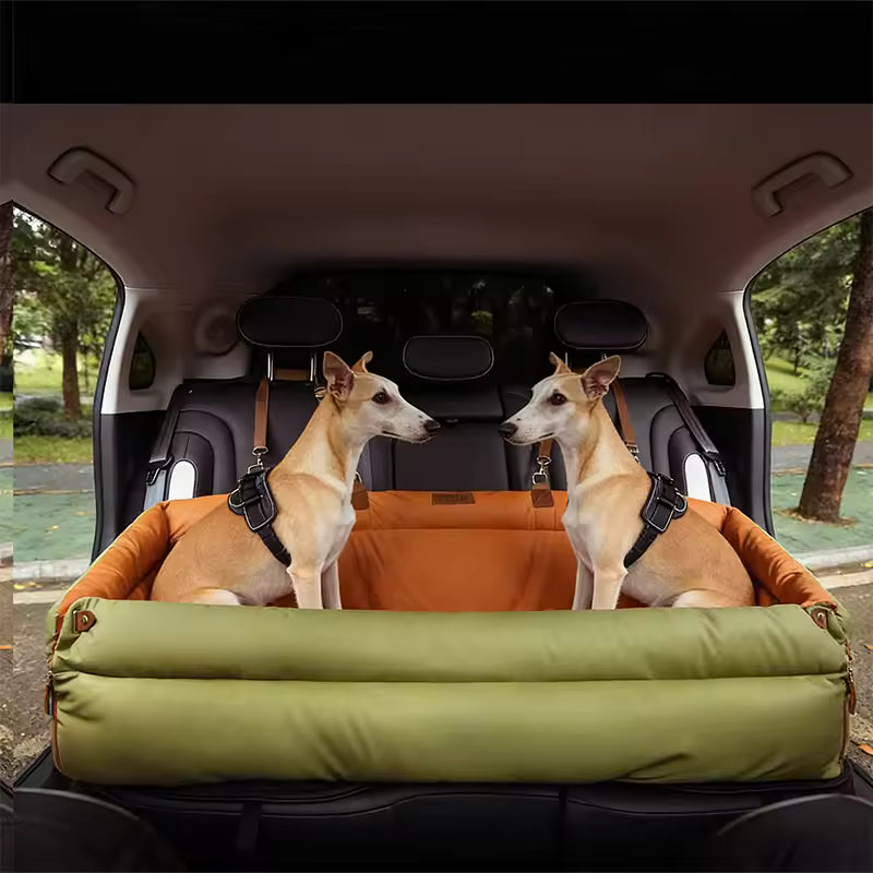 Faux Leather Pet Car Booster Seat – Travel Bed for Small Dogs &amp; Cats