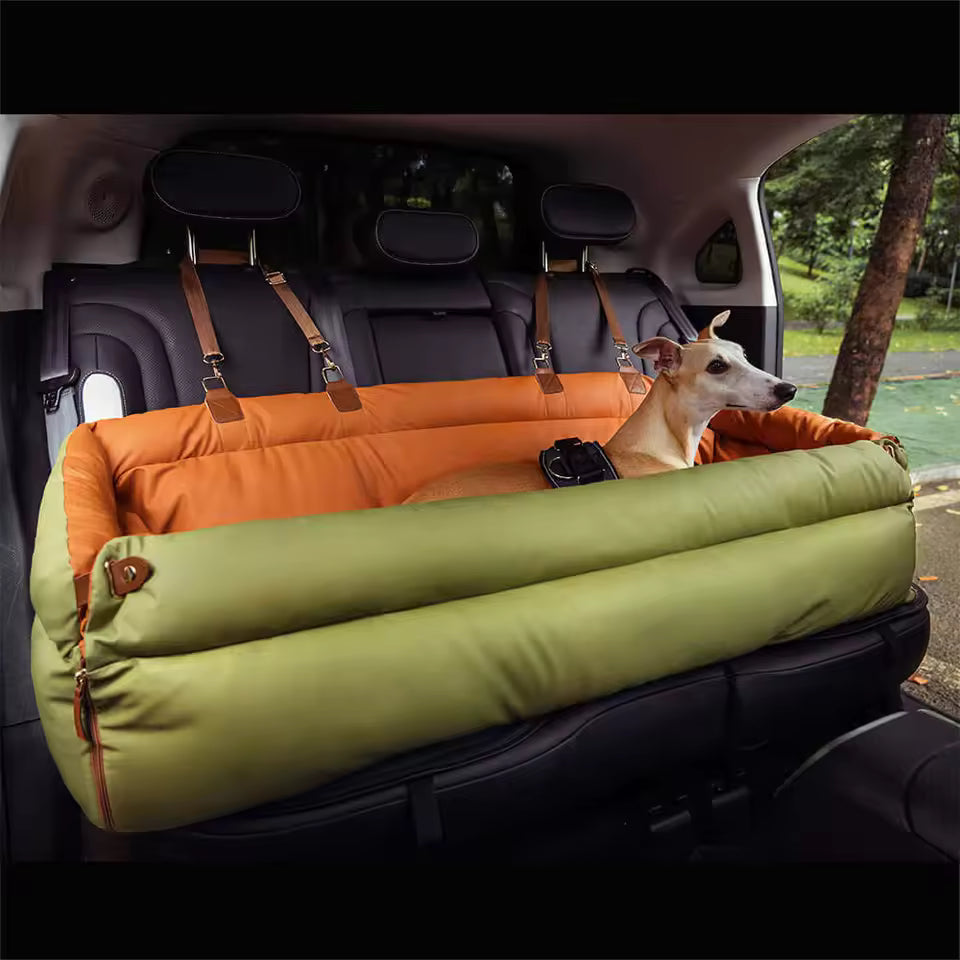 Faux Leather Pet Car Booster Seat – Travel Bed for Small Dogs &amp; Cats