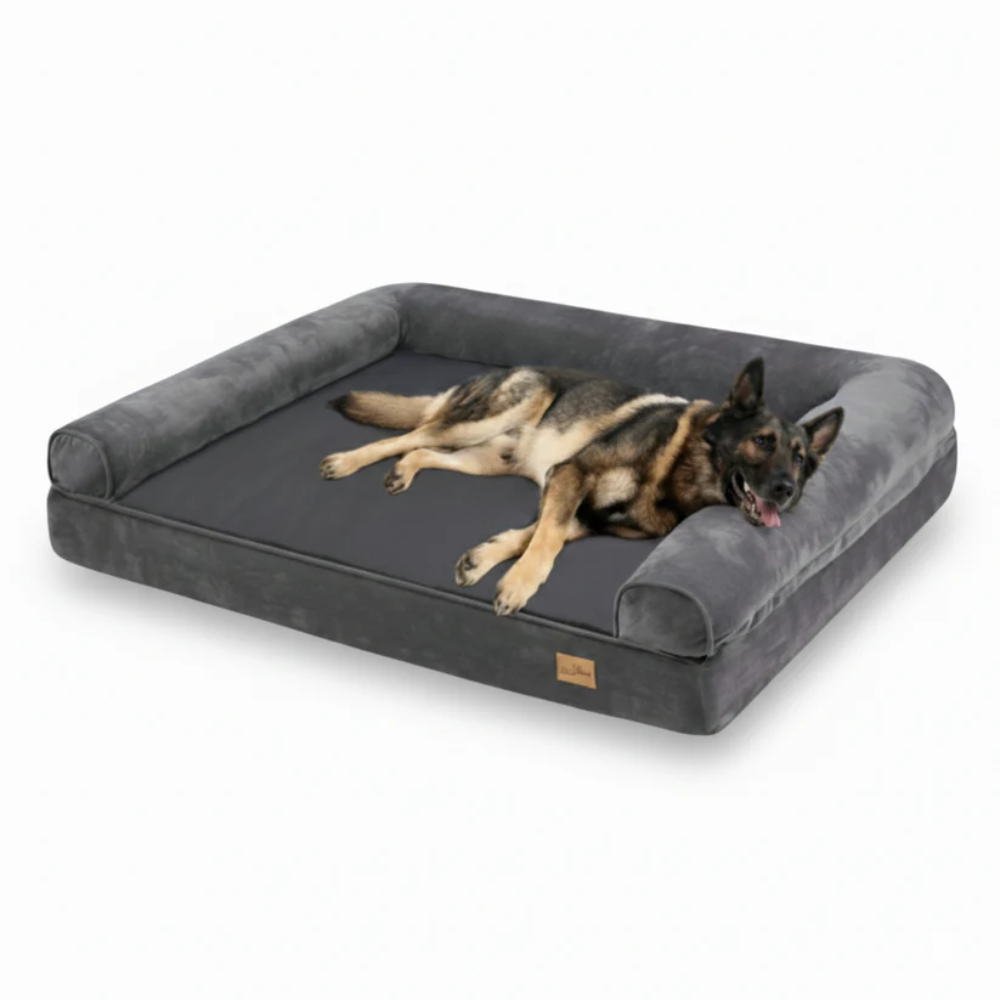 Foam Dog Bed with Waterproof Lining &amp; Washable Cover – Sofa Style