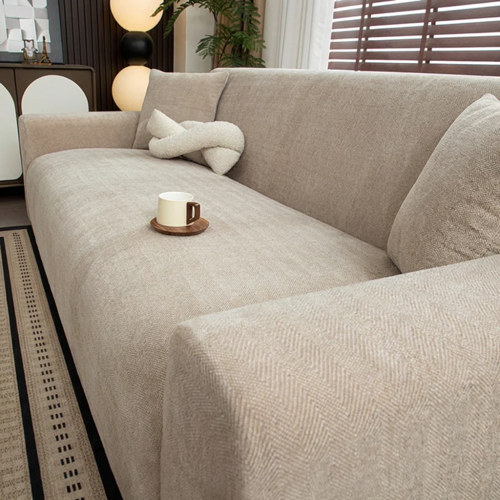 Herringbone Sofa Cover – Full Coverage Couch Protector for Pets